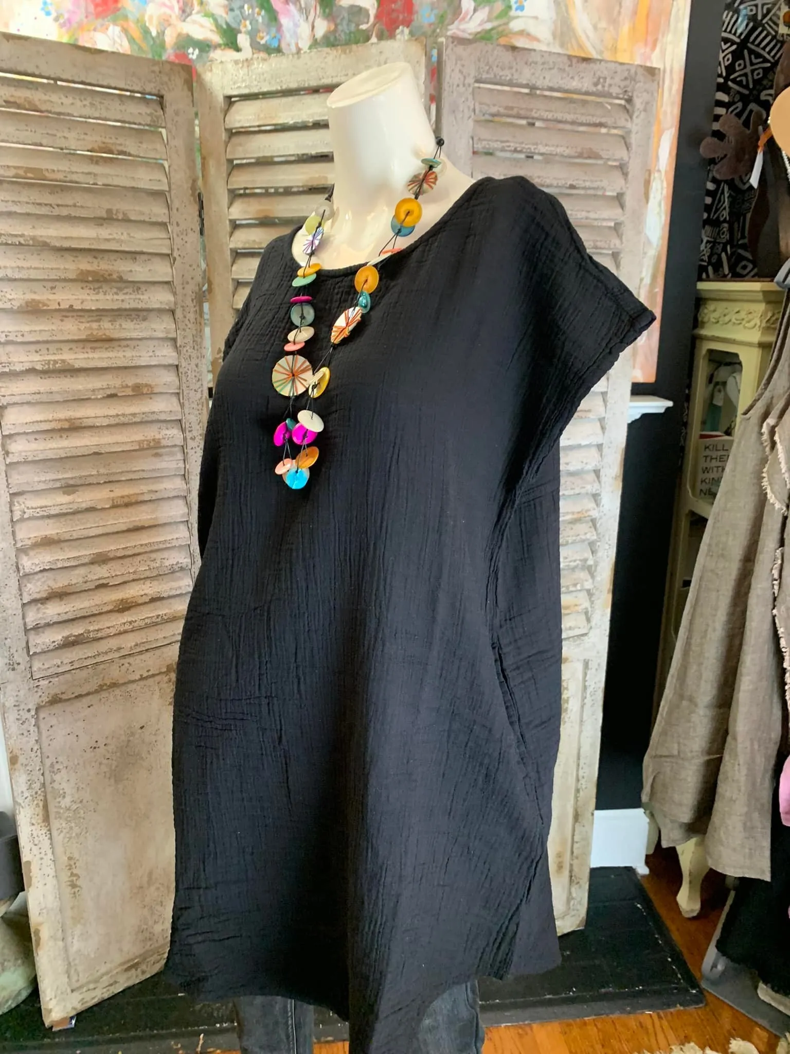 796 MEGHAN Tunic Dress-Black