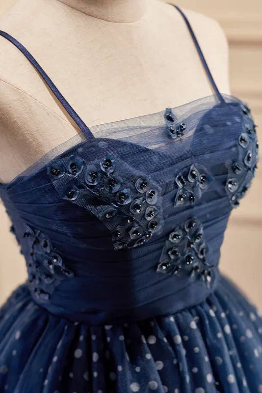 A line Spaghetti Straps Tulle Homecoming Dress