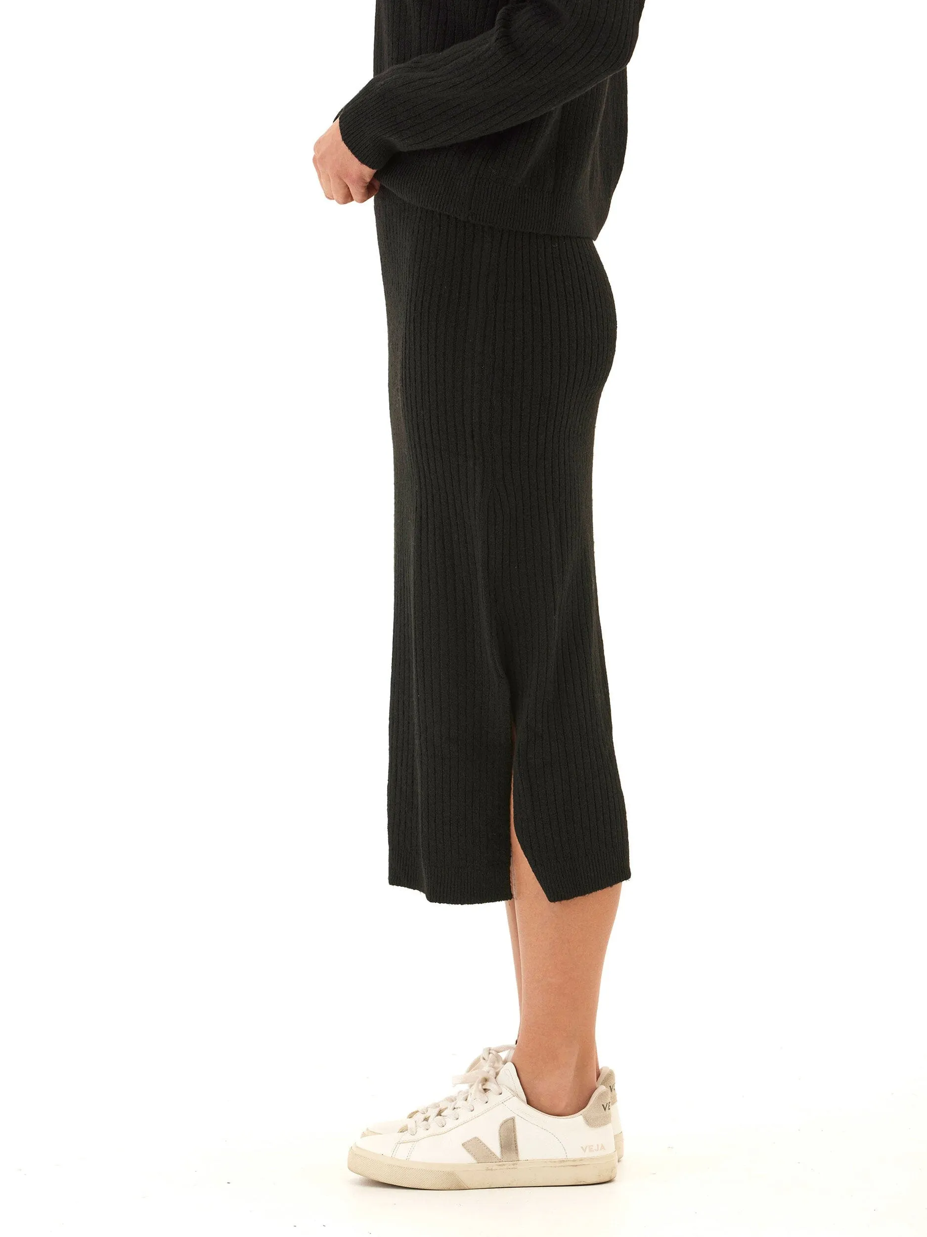 Adella Cozy Rib Sweater Midi Skirt