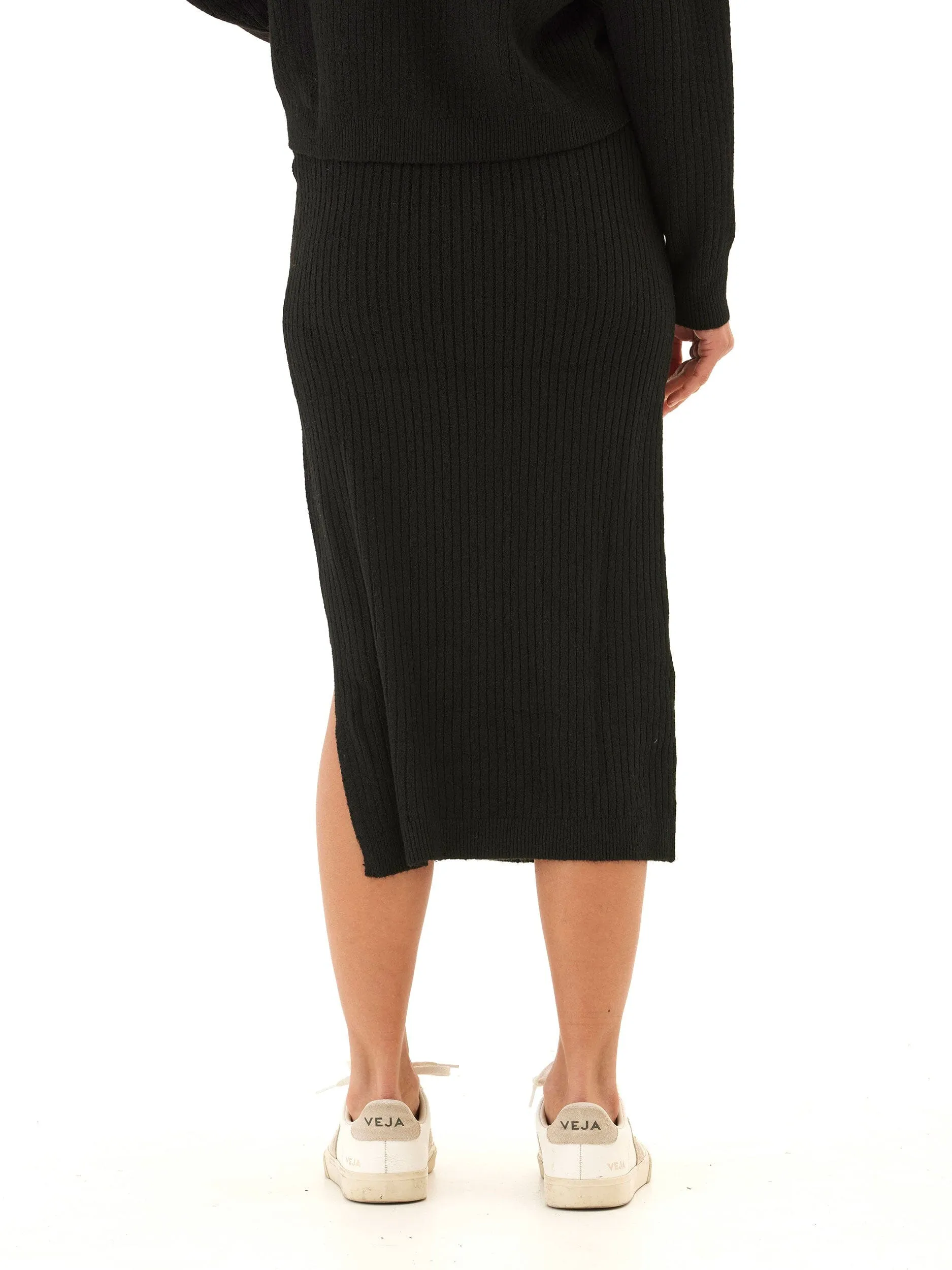 Adella Cozy Rib Sweater Midi Skirt