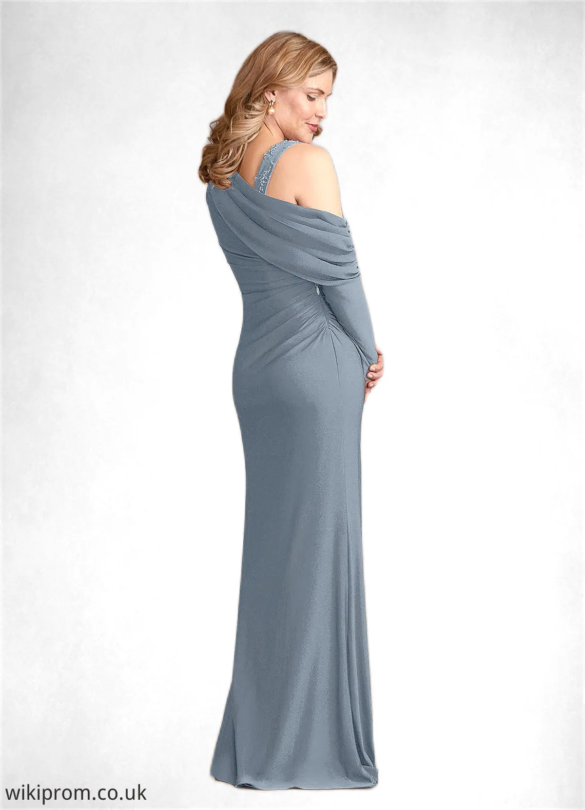 Amiya Sheath Lace Luxe Knit Floor-Length Dress SWKP0022691