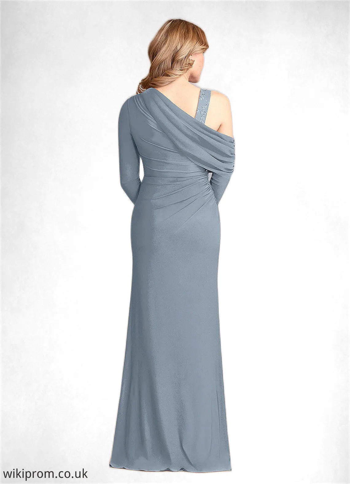 Amiya Sheath Lace Luxe Knit Floor-Length Dress SWKP0022691