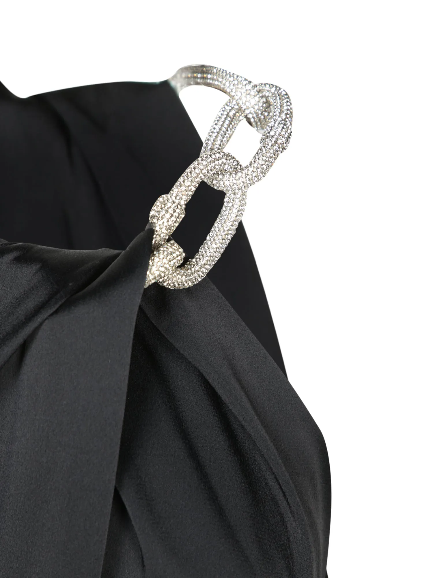 Black Crystal Halter Long Dress