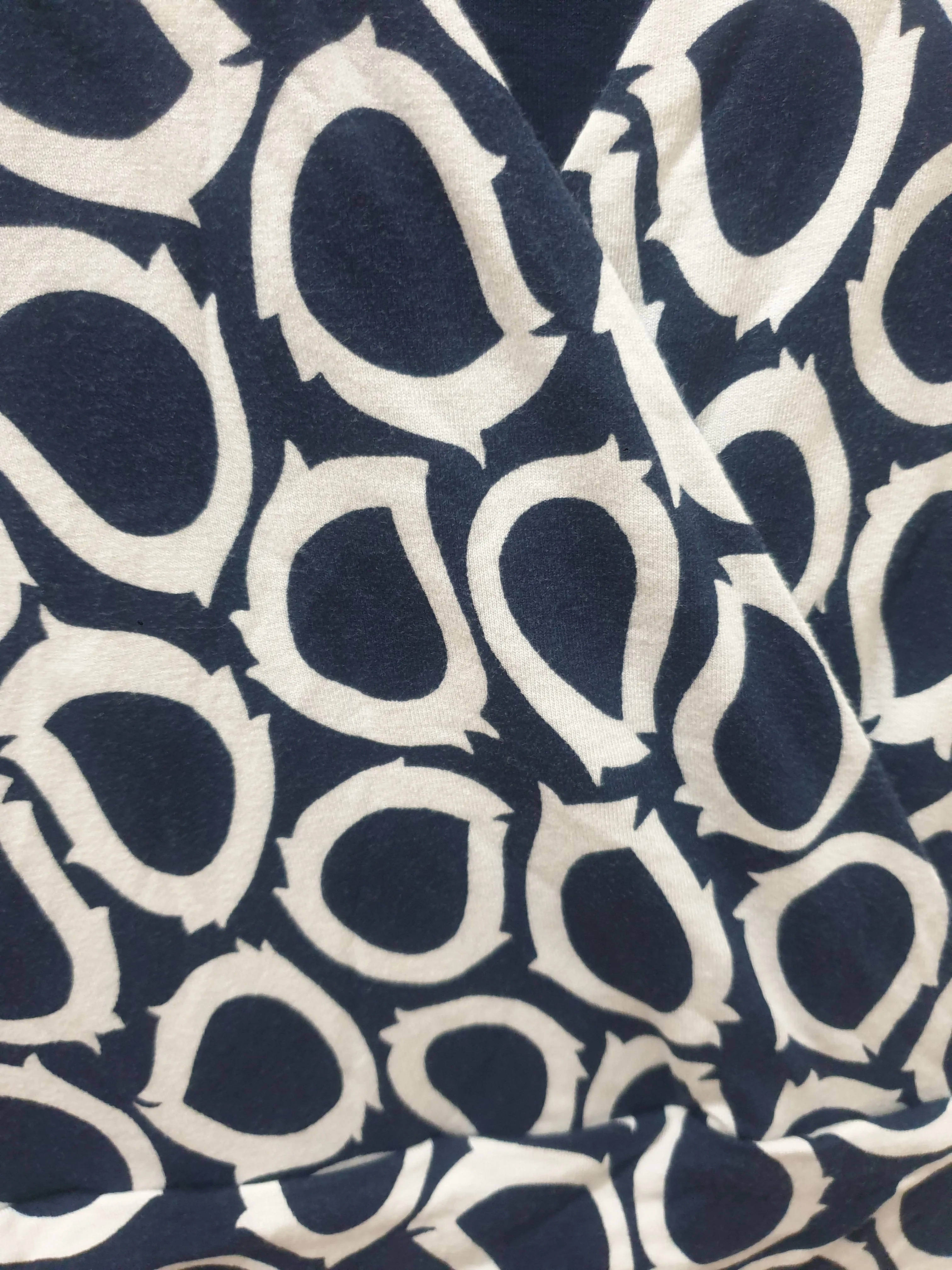 Boden navy and white print dress size 12