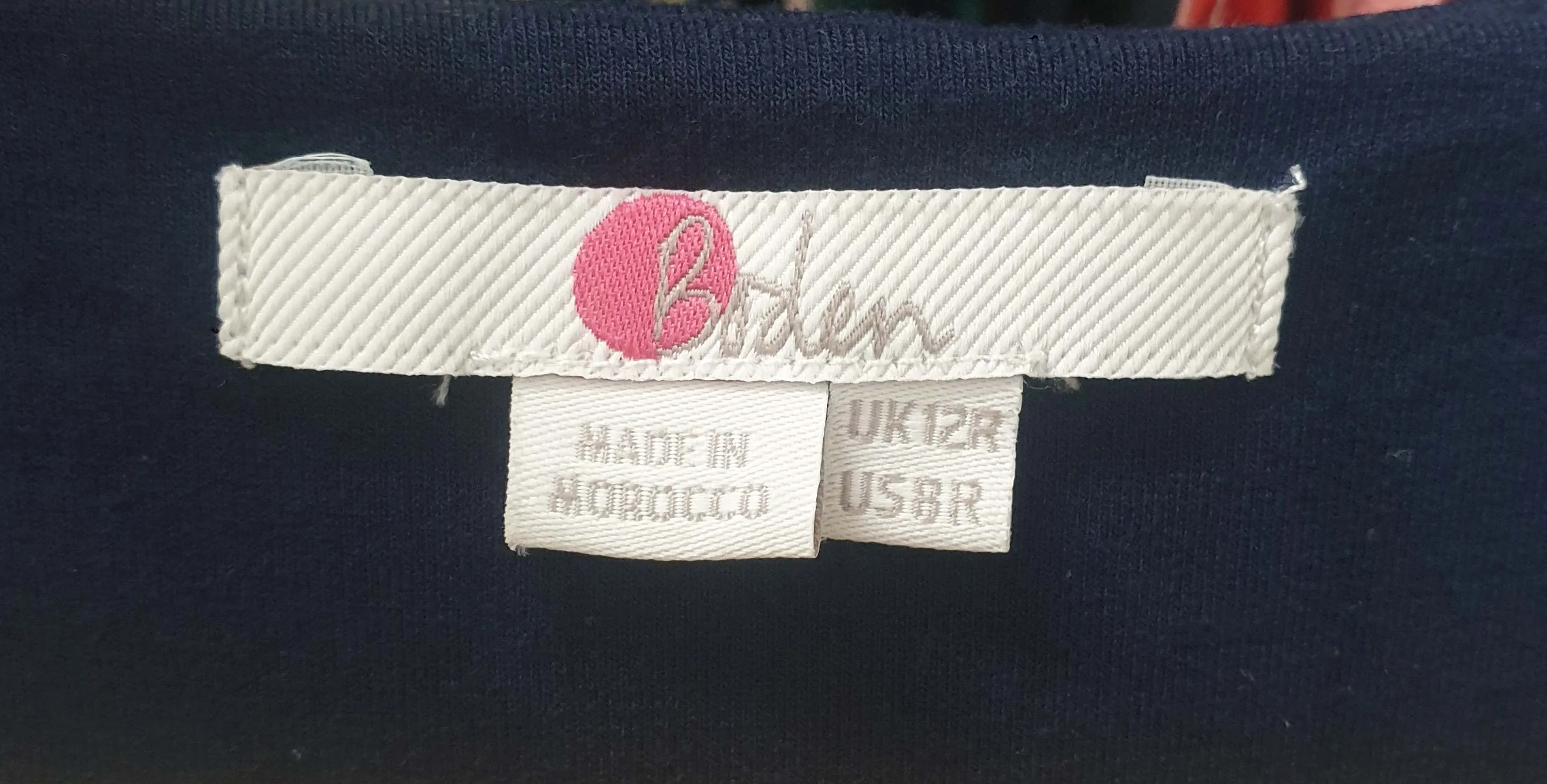 Boden navy and white print dress size 12