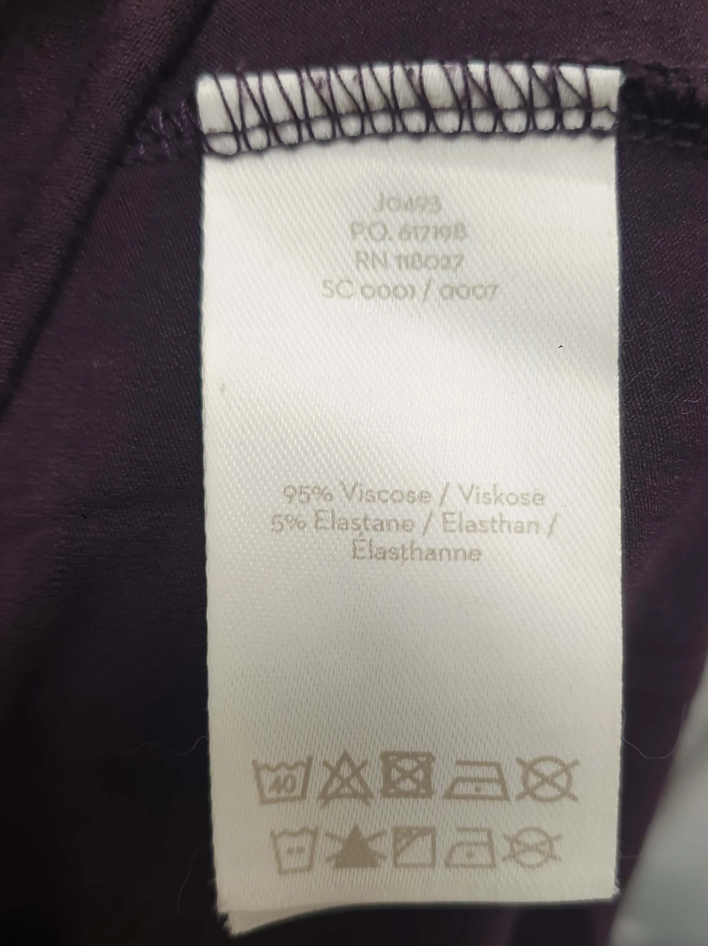 Boden purple and black maple leaf print long sleeve dress size UK 10
