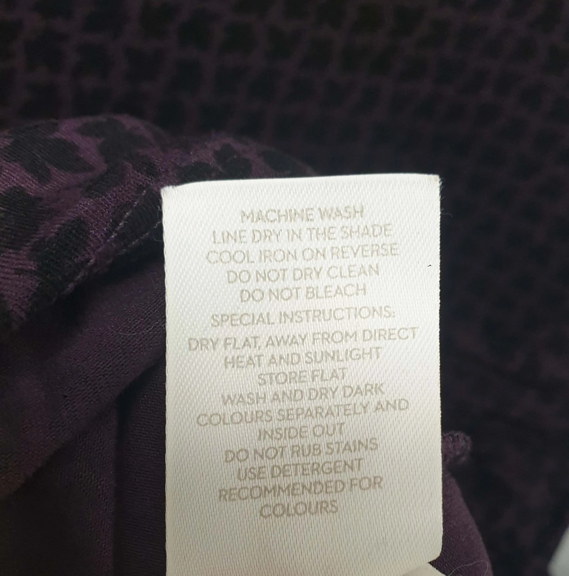 Boden purple and black maple leaf print long sleeve dress size UK 10