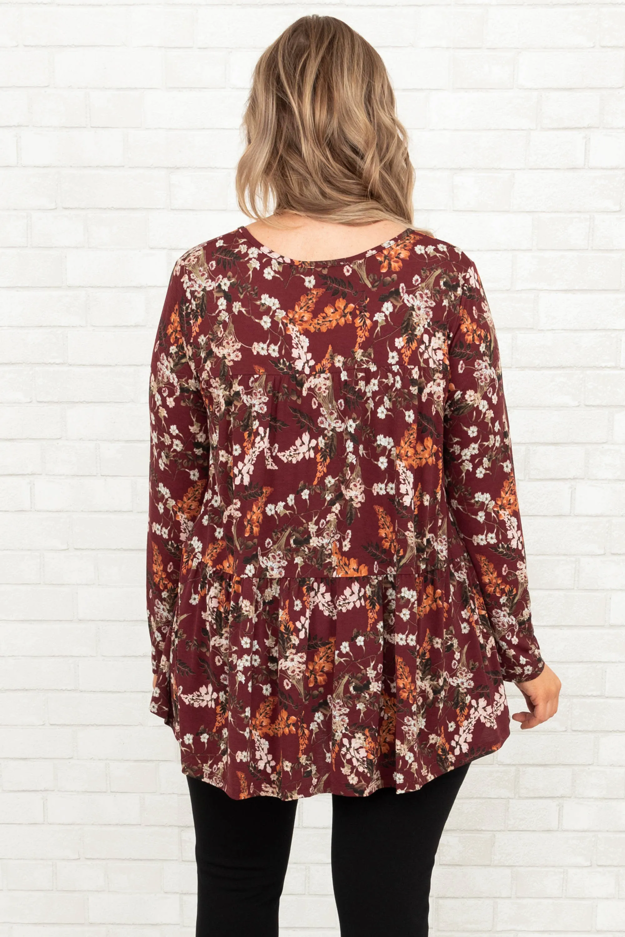 Brisk Breezes Top, Burgundy