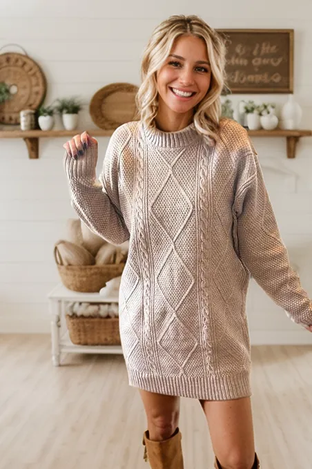 Cable Knit Sweater Dresses