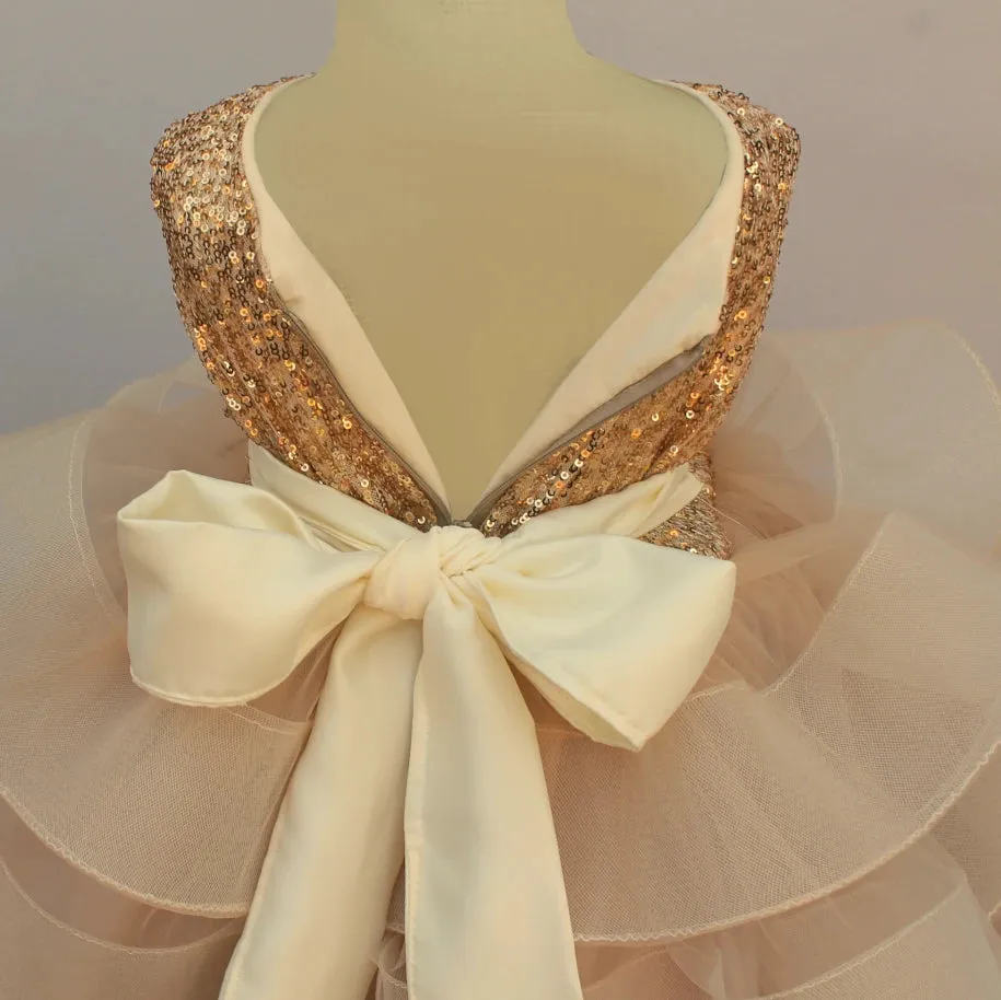 Charlotte Ivory And Gold Sequin Puffy Tutu