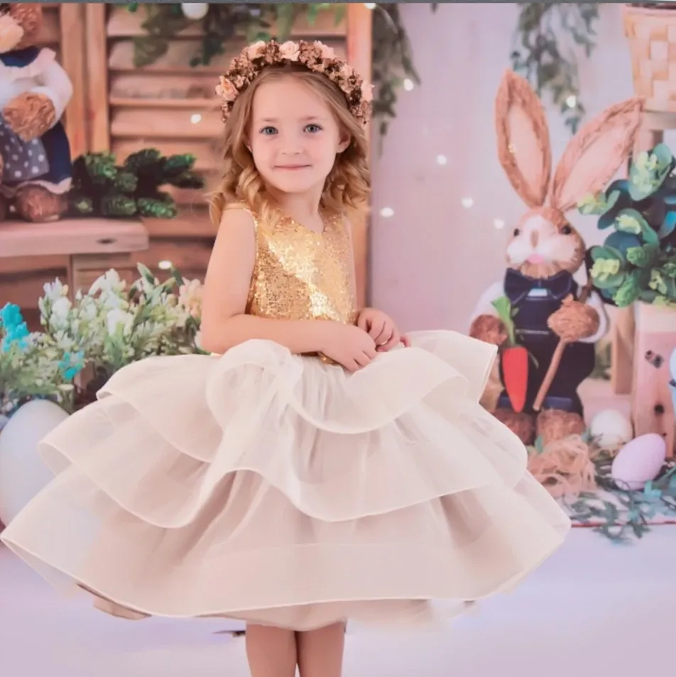 Charlotte Ivory And Gold Sequin Puffy Tutu