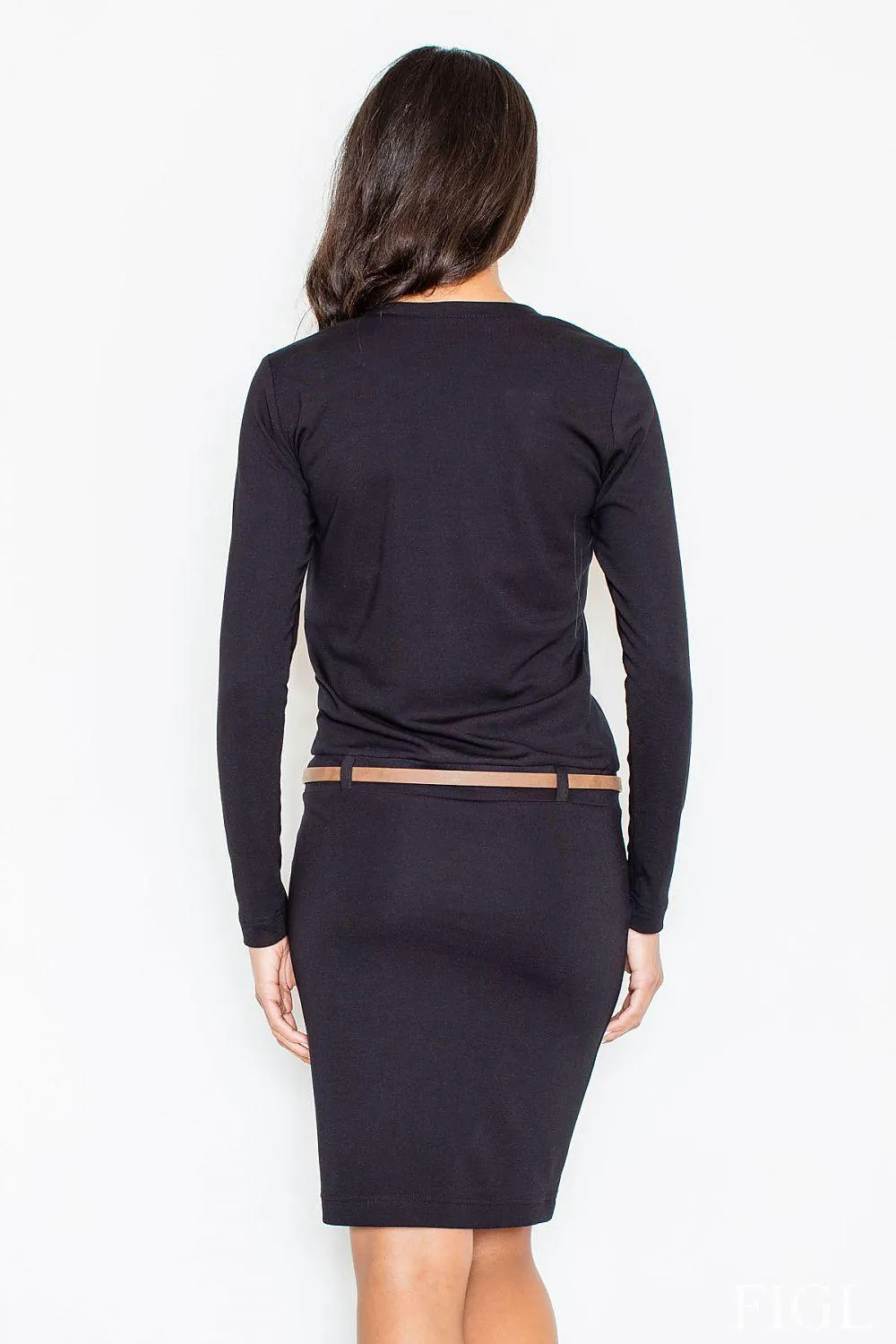 Chic Professional Dress with Stylish Belt and Pockets