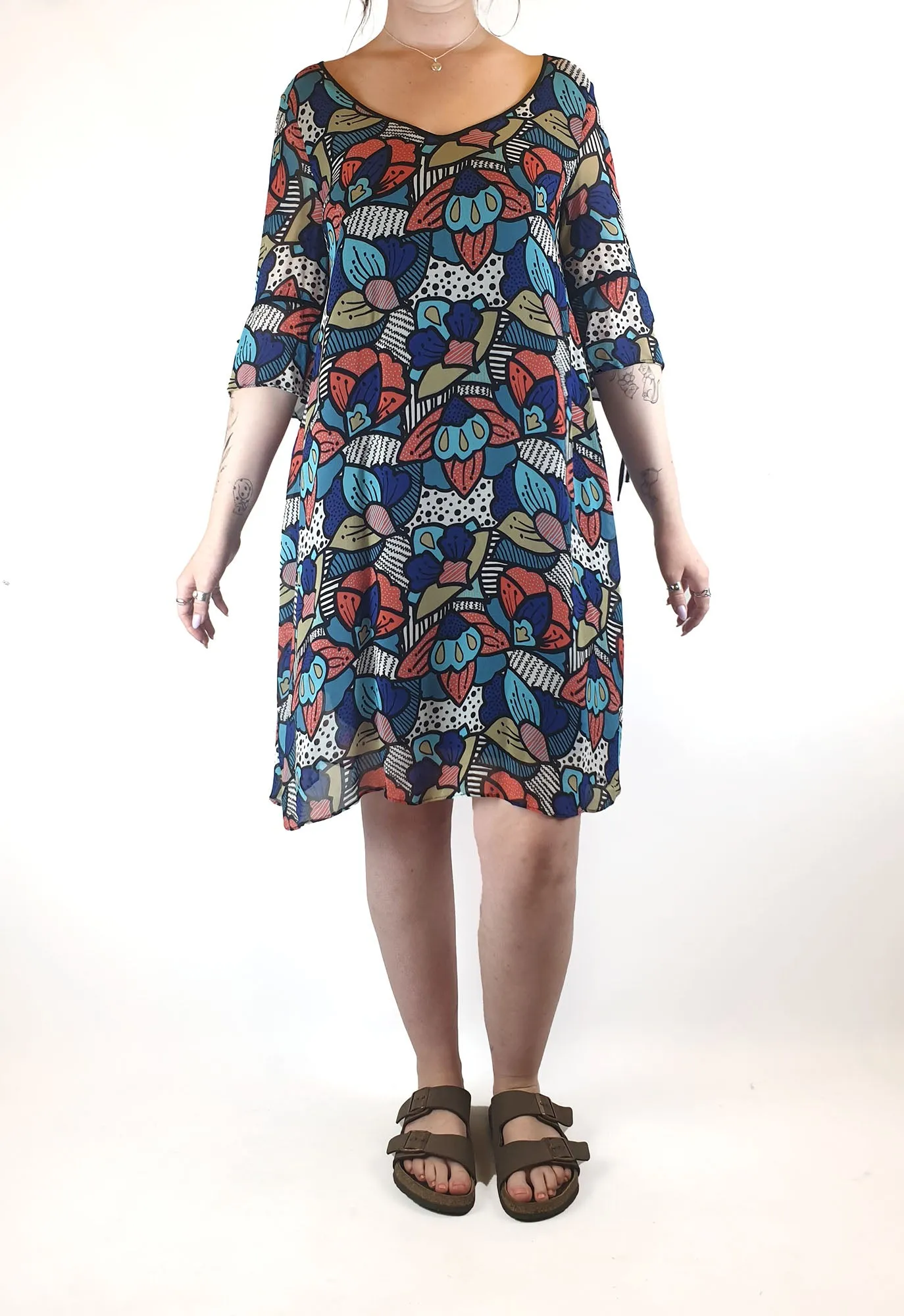Colourful half sleeve dress best fits 12