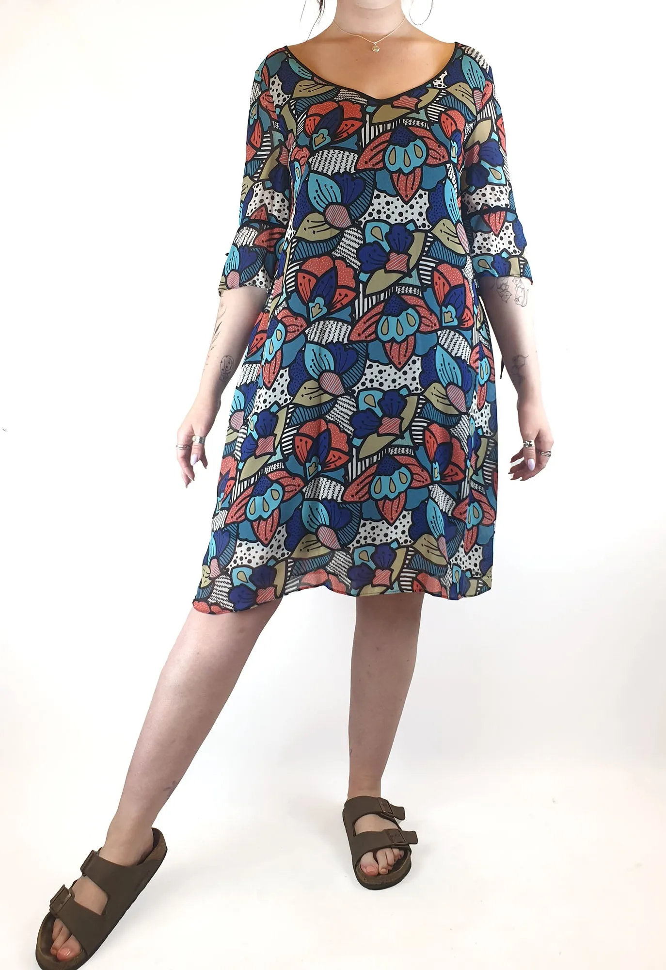 Colourful half sleeve dress best fits 12
