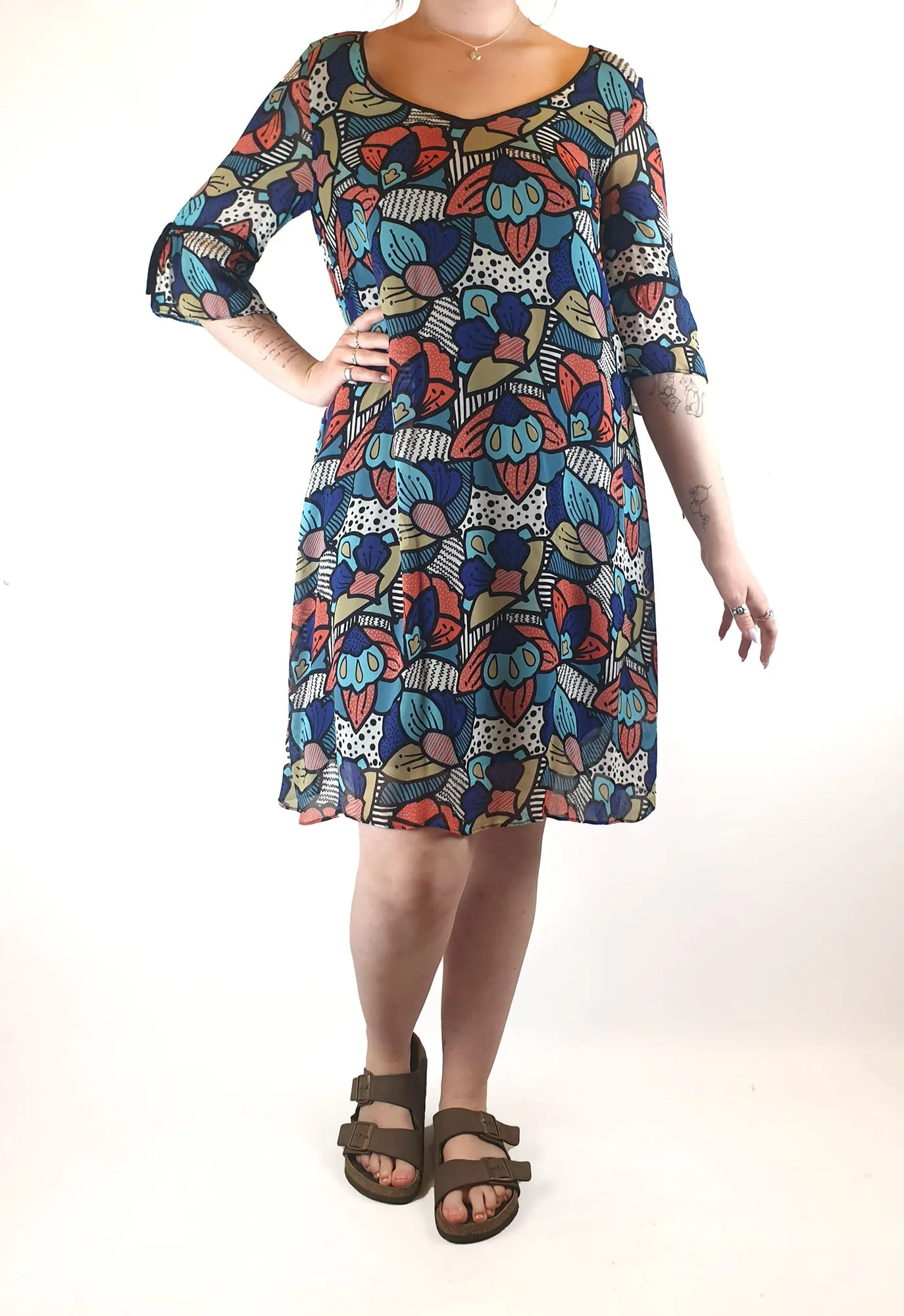 Colourful half sleeve dress best fits 12