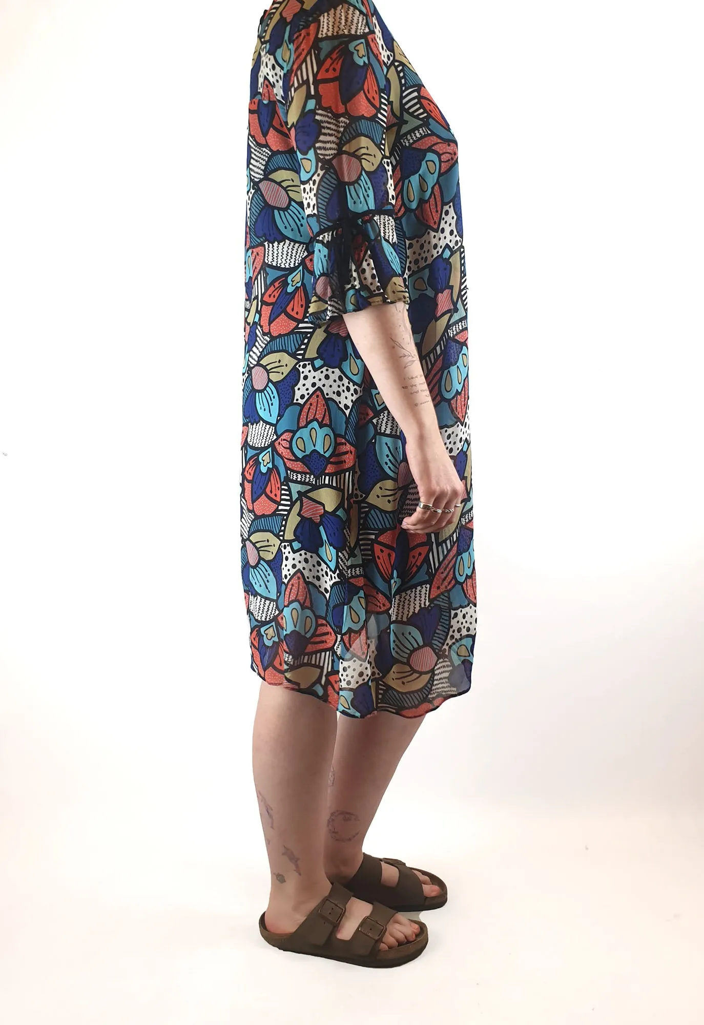 Colourful half sleeve dress best fits 12
