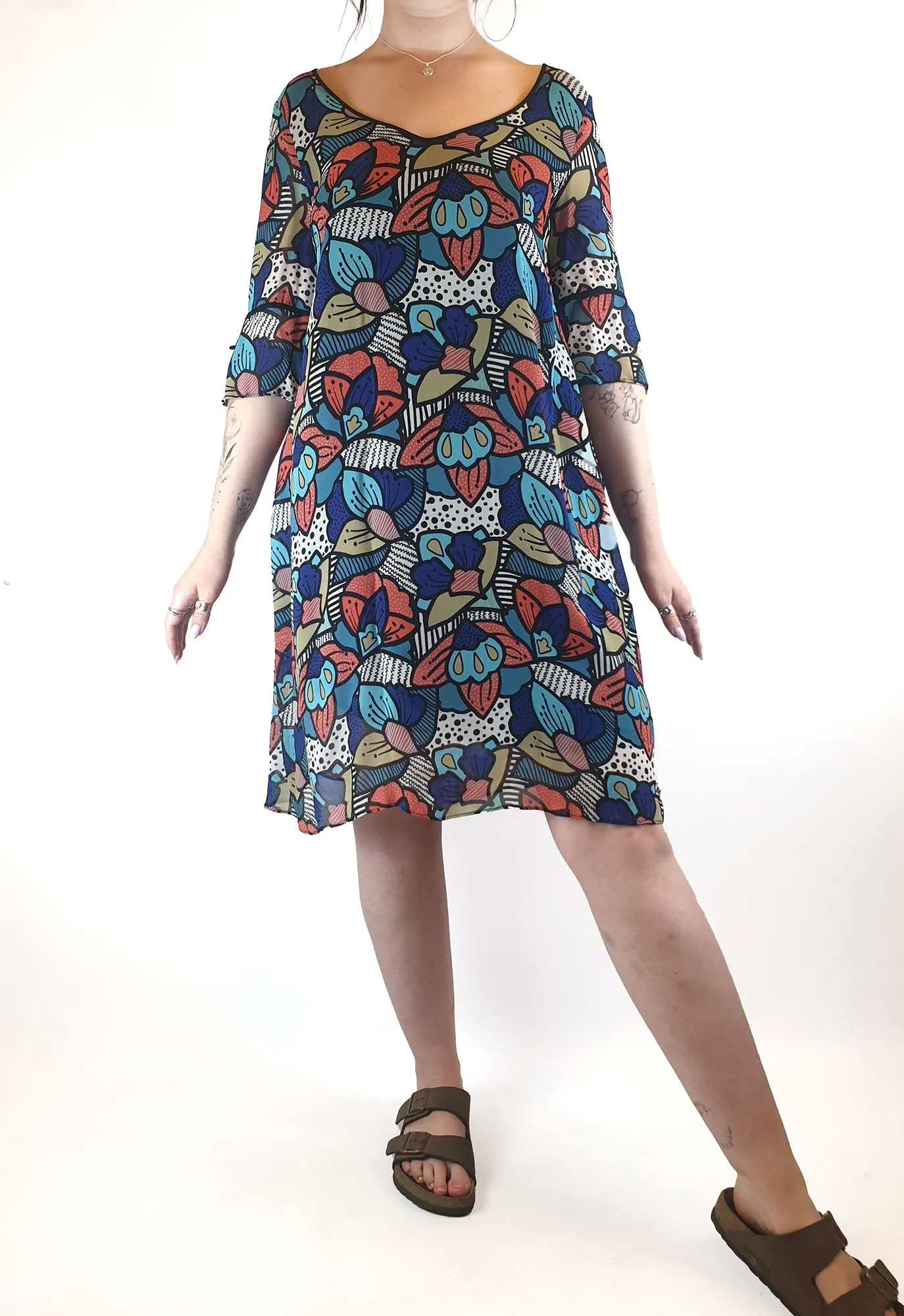Colourful half sleeve dress best fits 12