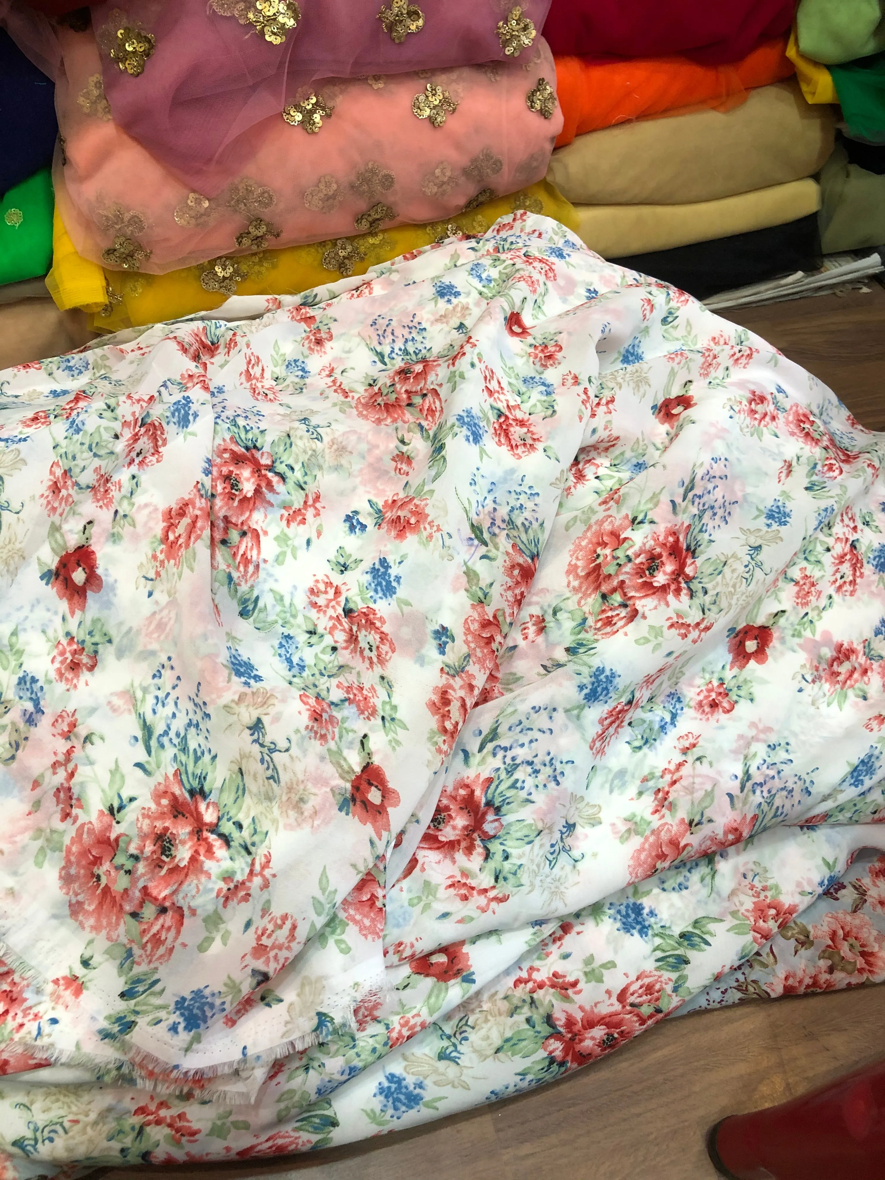 Digital floral Printed georgette fabric 56 inches width