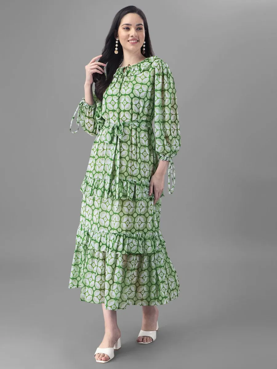 dresses for Women western wear Parrot Green Maxi Dress