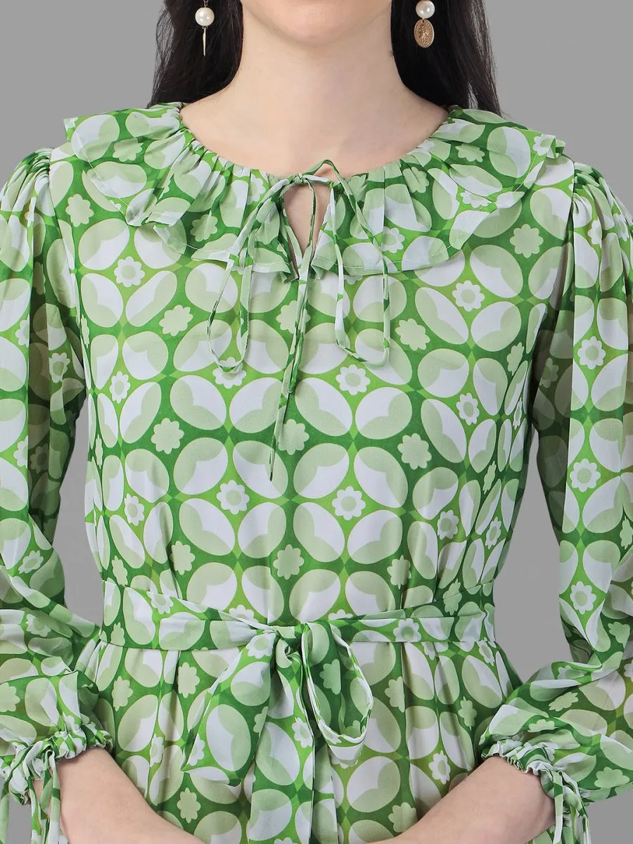 dresses for Women western wear Parrot Green Maxi Dress