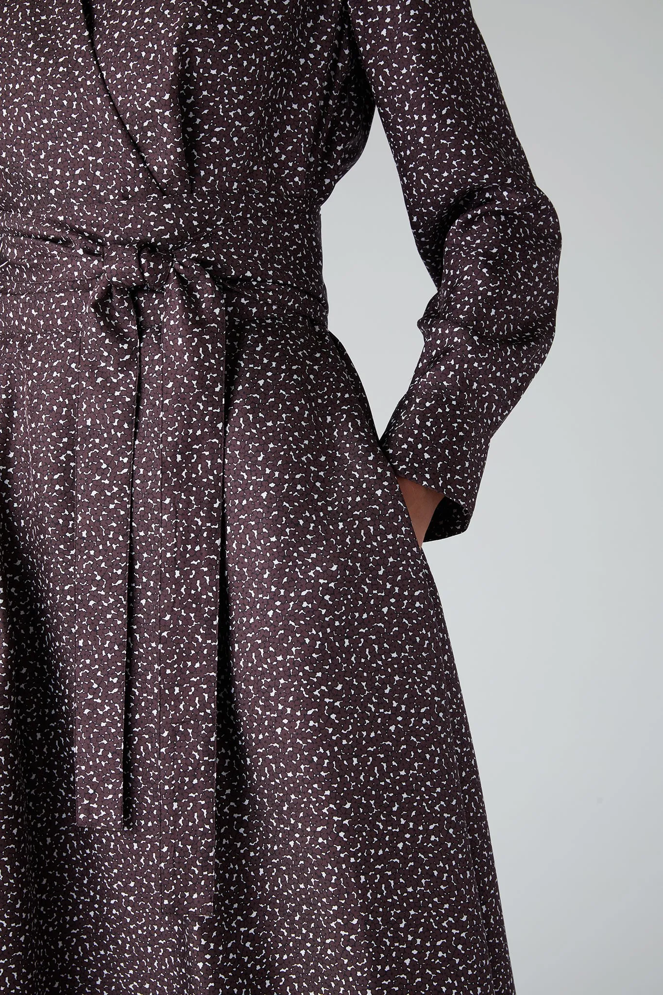 Emma Full Skirt Printed Silk Wrap Dress