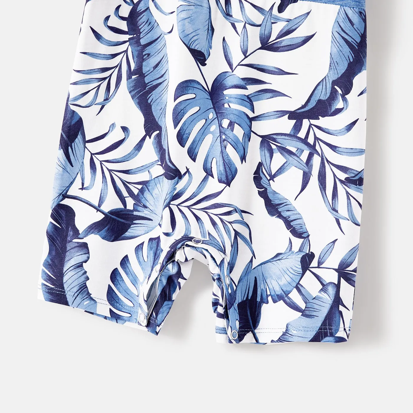 Family Matching Allover Leaf Print Naia? Cami Dresses and Short-sleeve Colorblock T-shirts Sets