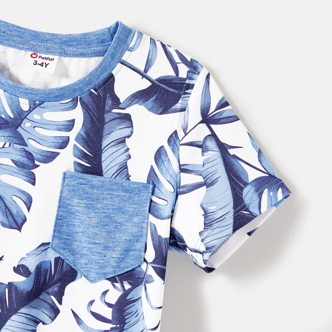 Family Matching Allover Leaf Print Naia? Cami Dresses and Short-sleeve Colorblock T-shirts Sets
