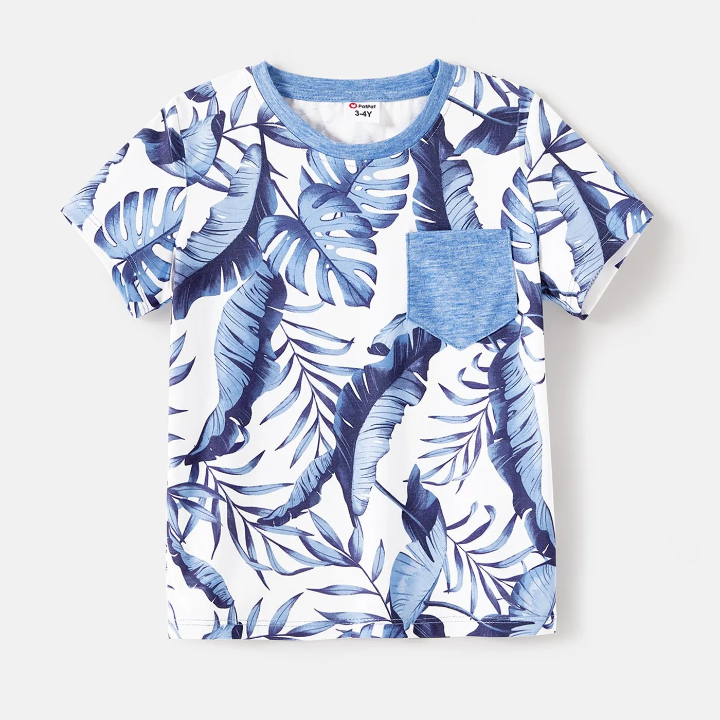 Family Matching Allover Leaf Print Naia? Cami Dresses and Short-sleeve Colorblock T-shirts Sets