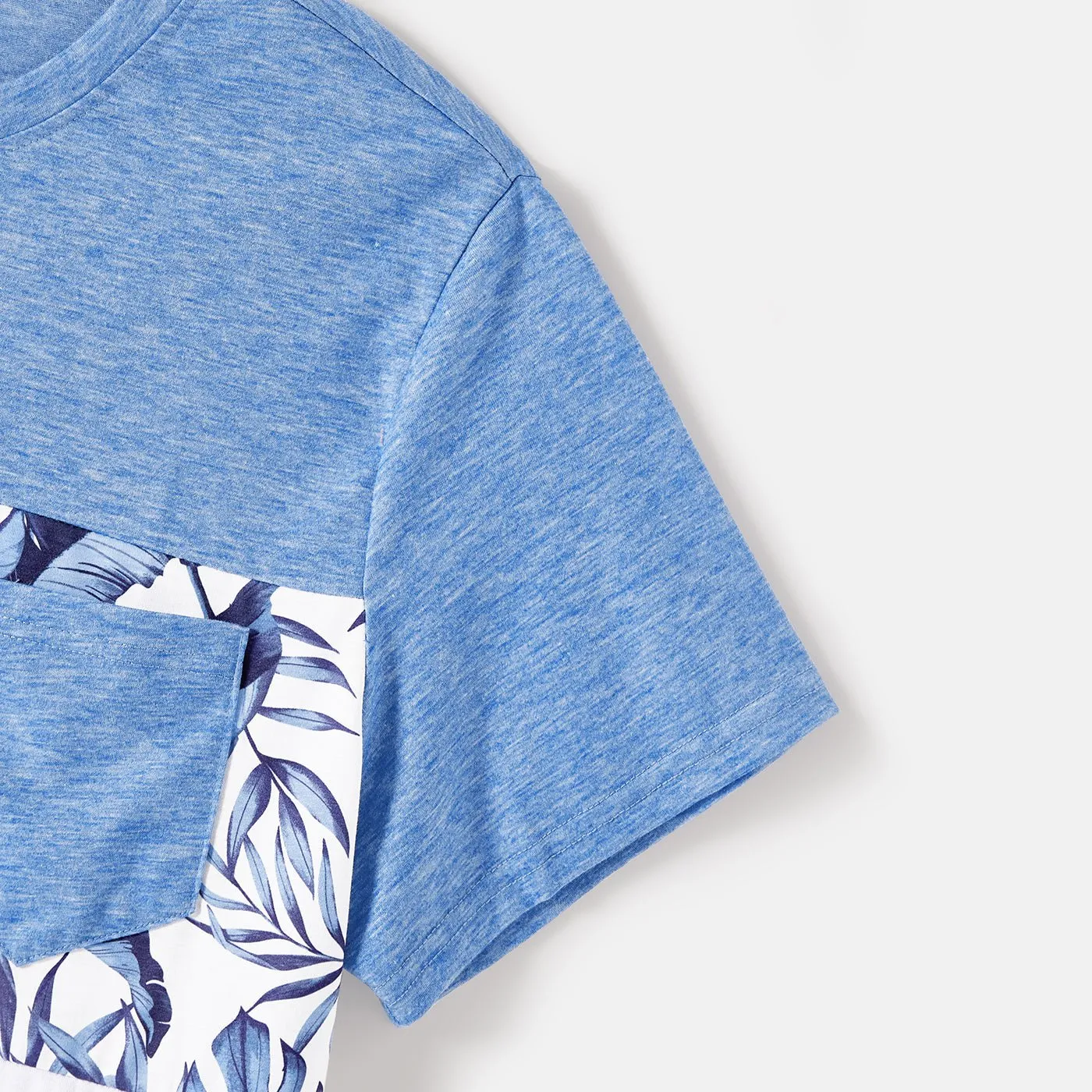 Family Matching Allover Leaf Print Naia? Cami Dresses and Short-sleeve Colorblock T-shirts Sets