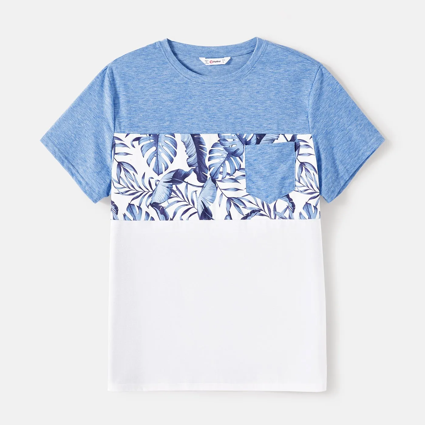 Family Matching Allover Leaf Print Naia? Cami Dresses and Short-sleeve Colorblock T-shirts Sets