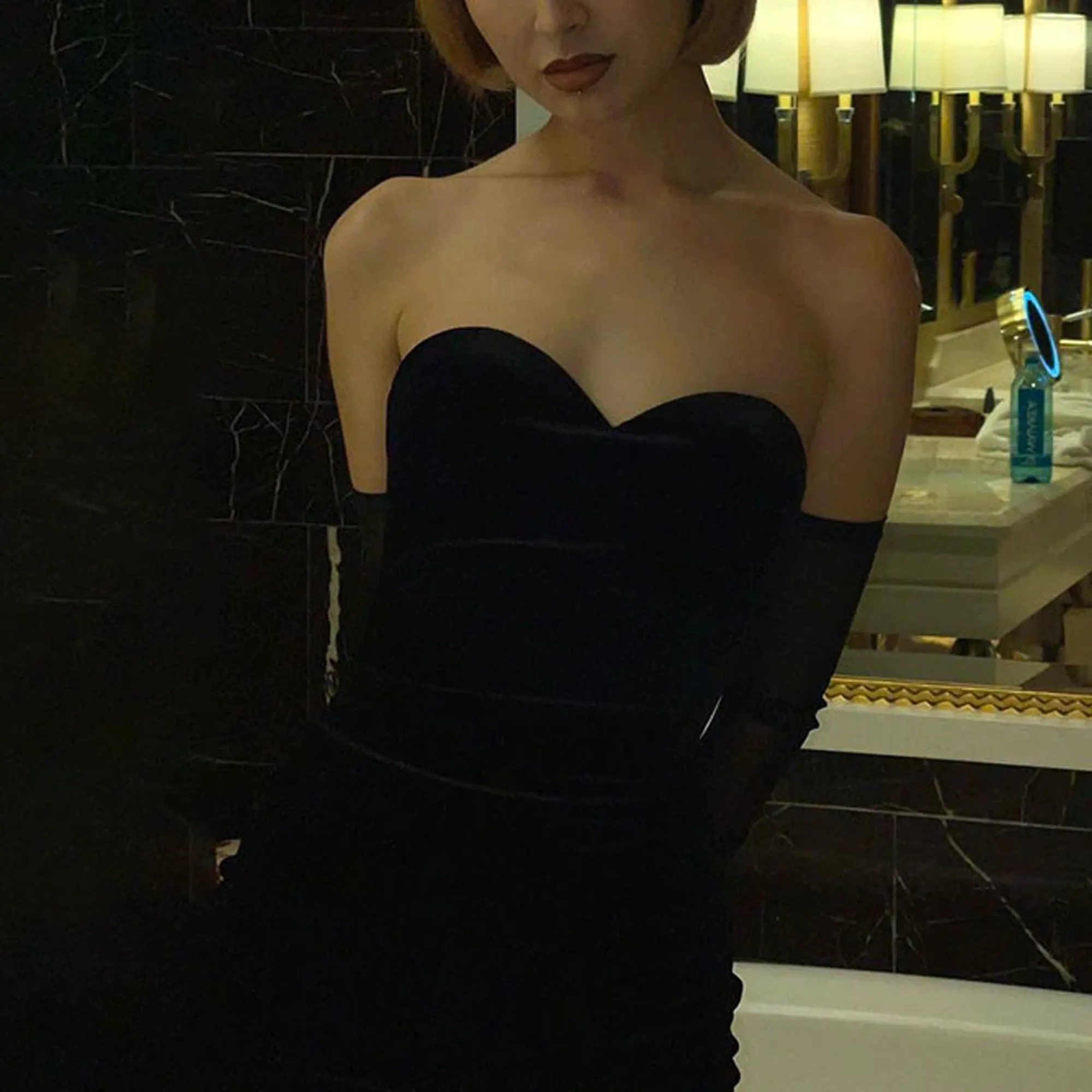 Fashion Sexy Black Strapless Dress