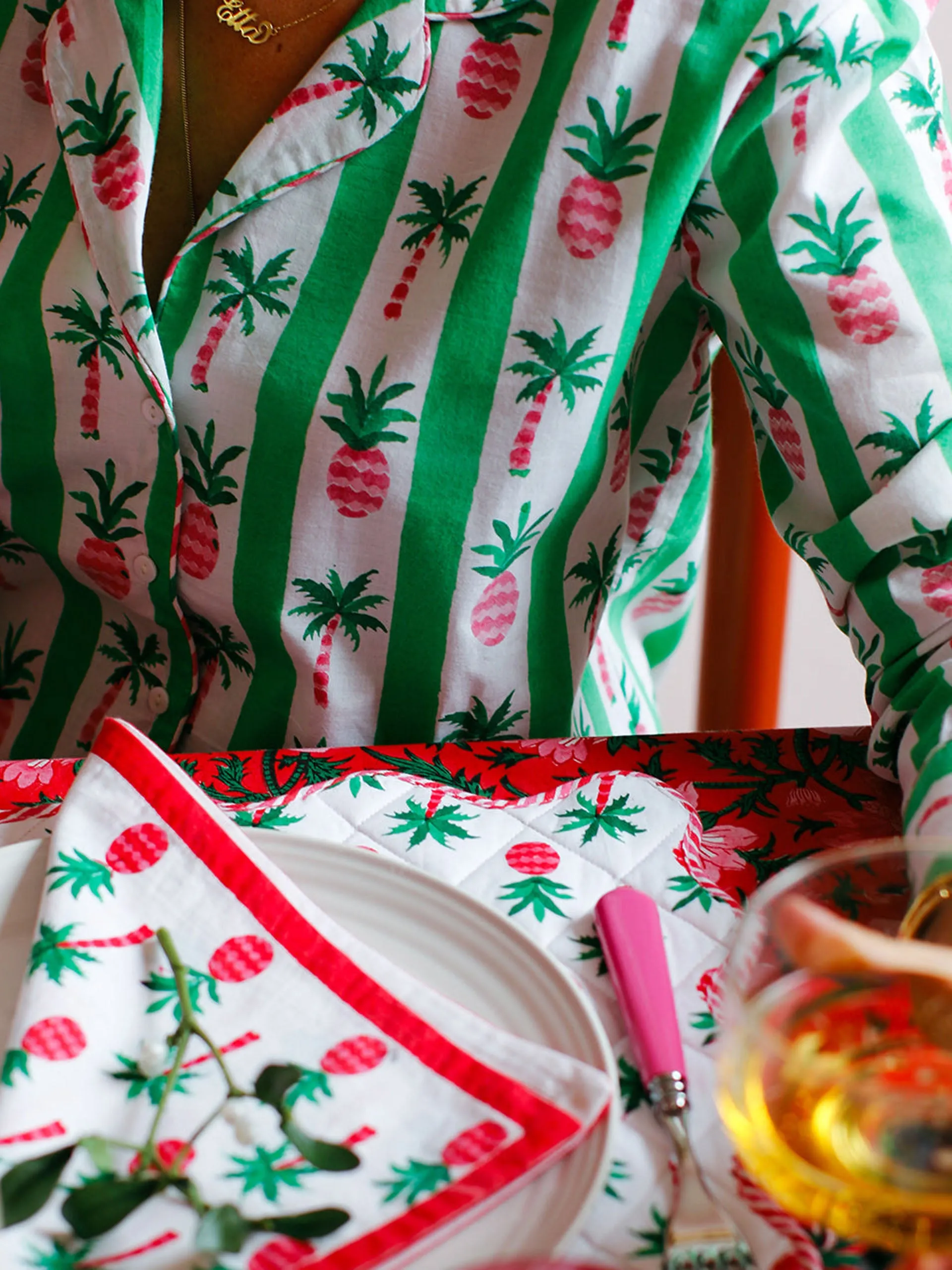 Festive pineapple pyjama set