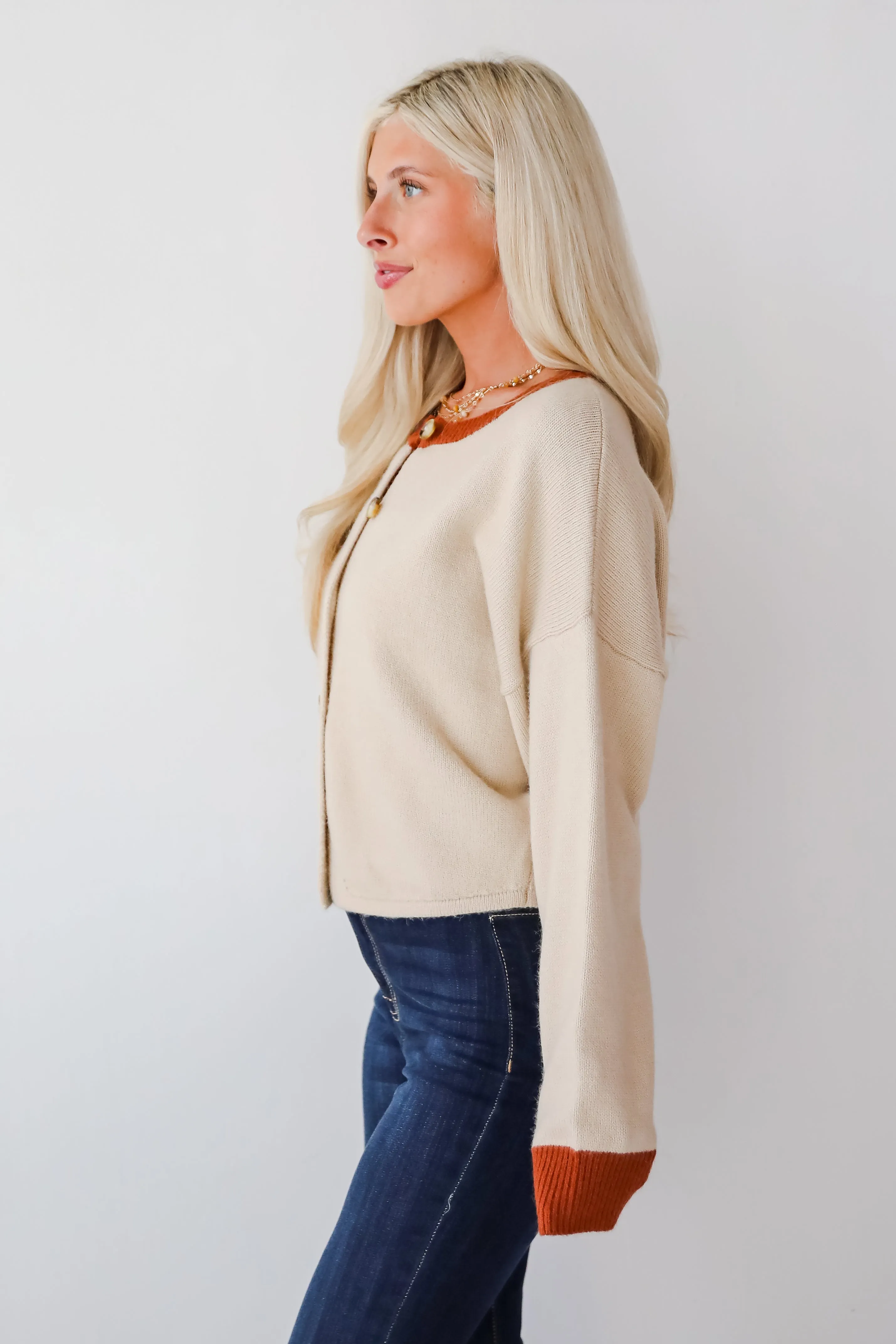 FINAL SALE - Cozy Energy Beige Sweater Cardigan