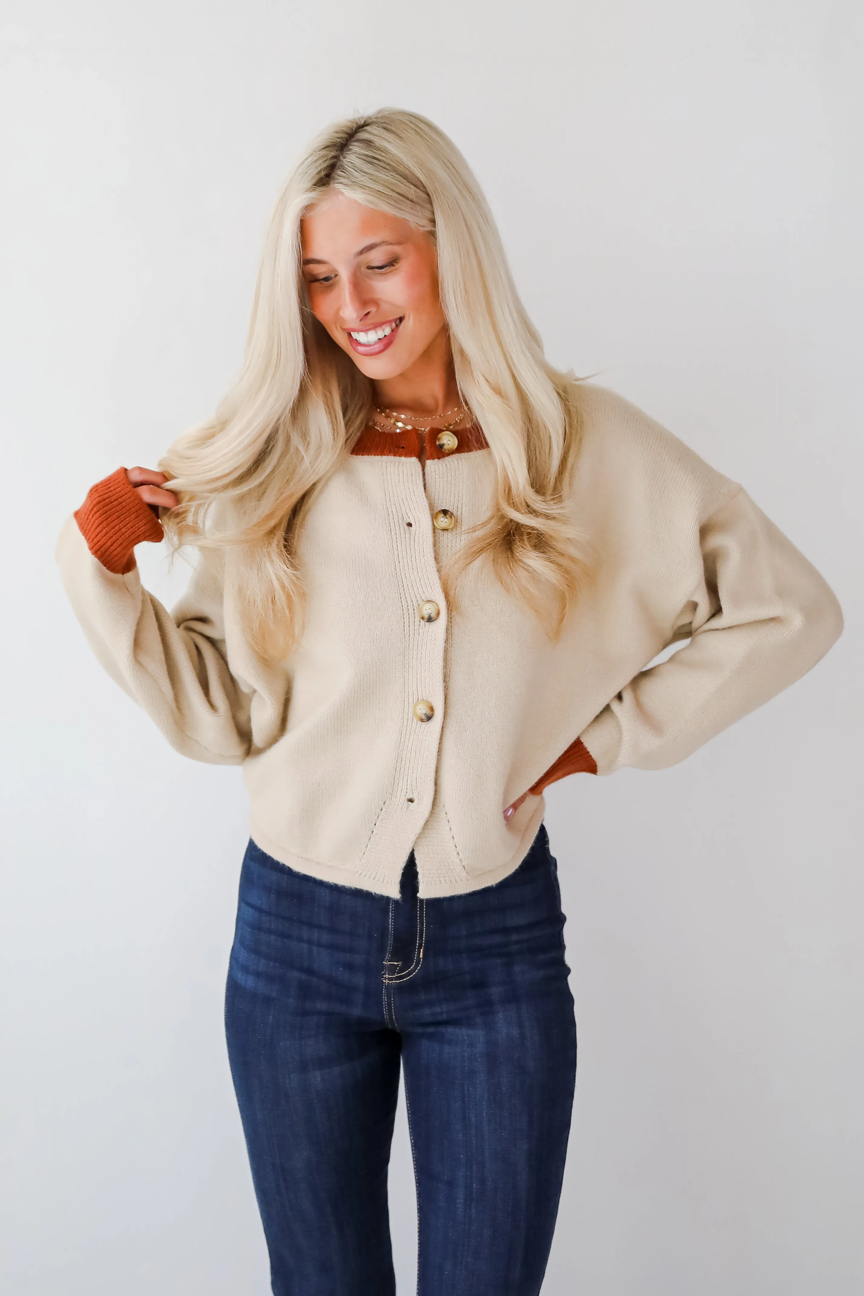 FINAL SALE - Cozy Energy Beige Sweater Cardigan