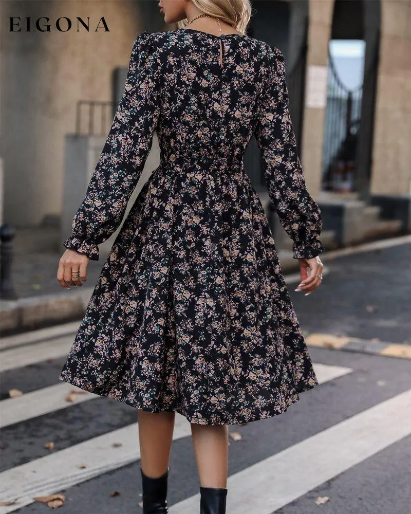 Floral print elegant dress