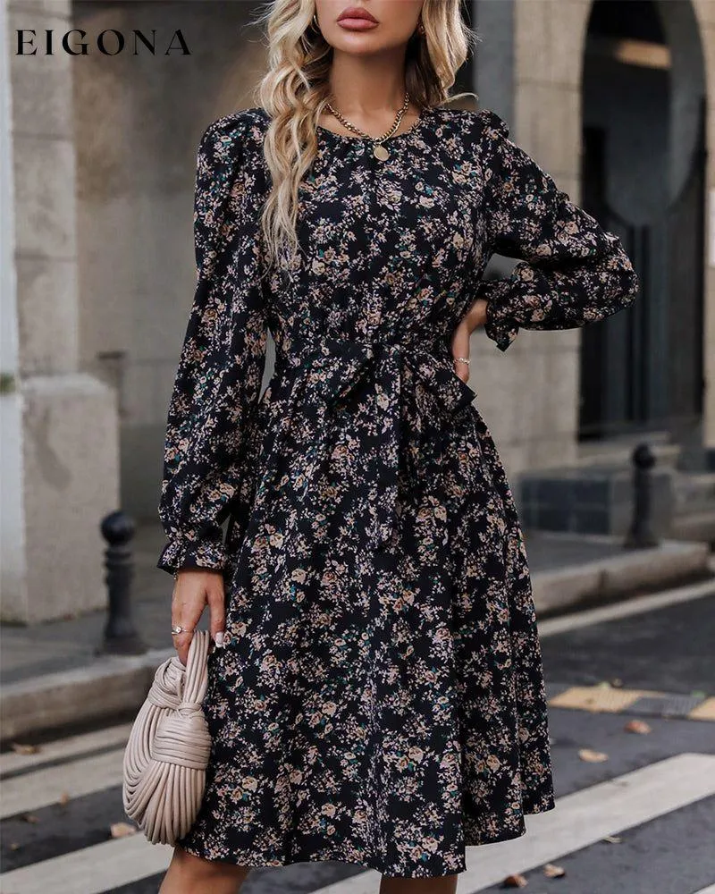 Floral print elegant dress