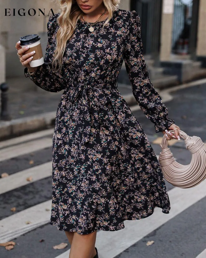Floral print elegant dress