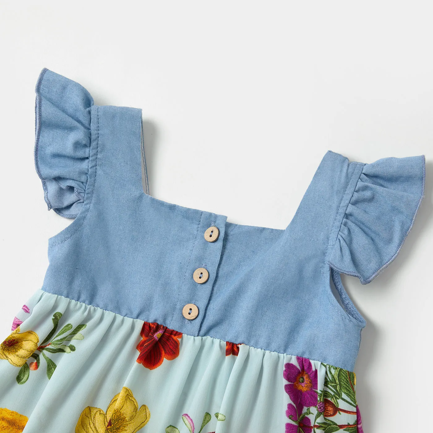 Floral Print V Neck Sleeveless Dresses and T-shirts Sets