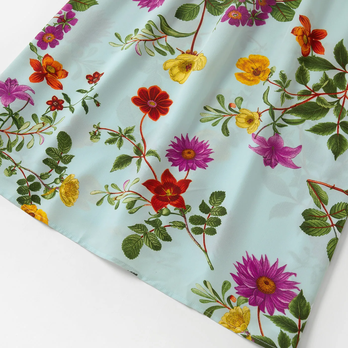 Floral Print V Neck Sleeveless Dresses and T-shirts Sets