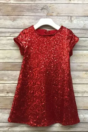 Glamorous Sequin Shift Dress Red