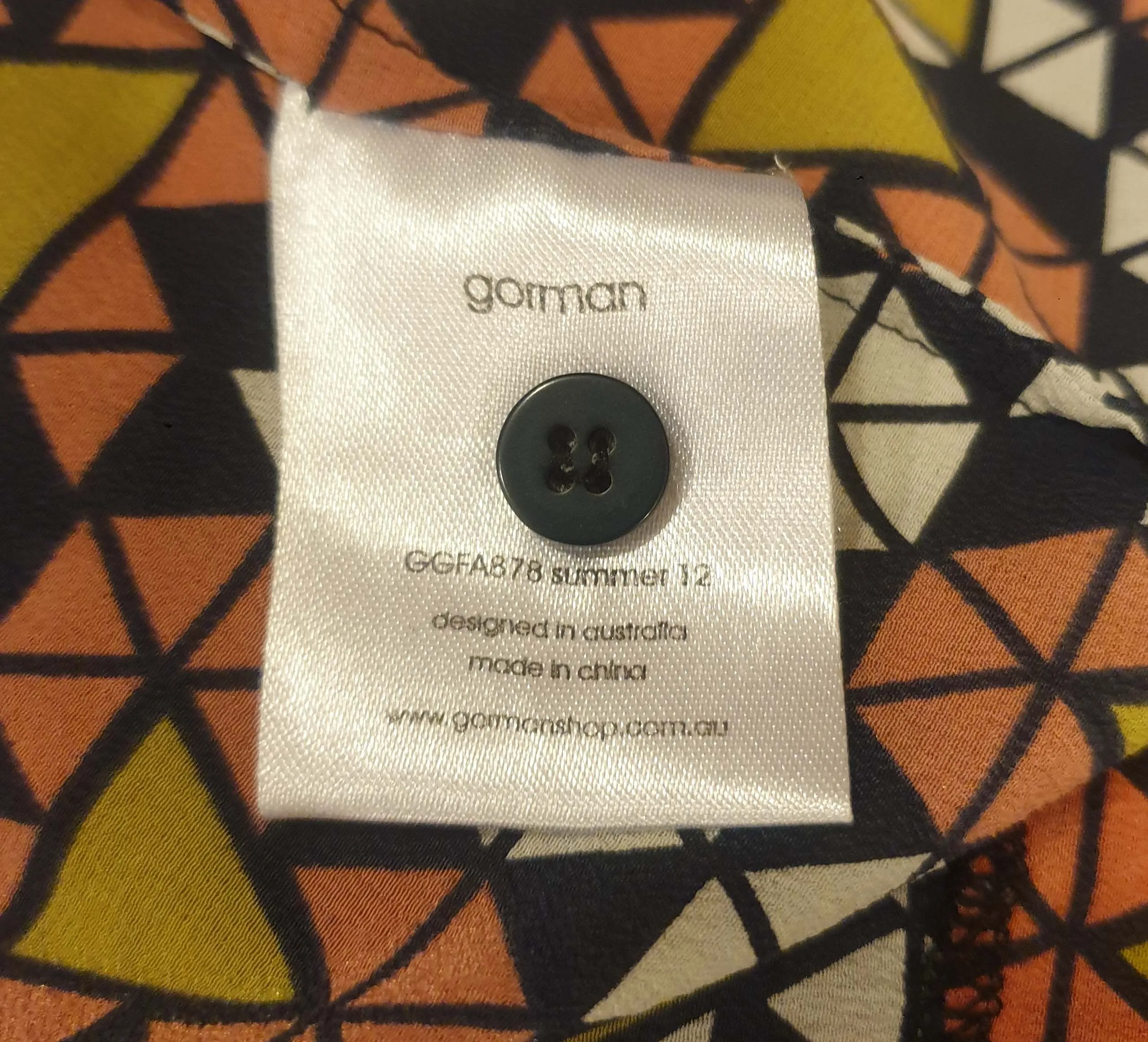 Gorman 100% silk colourful dress size 8
