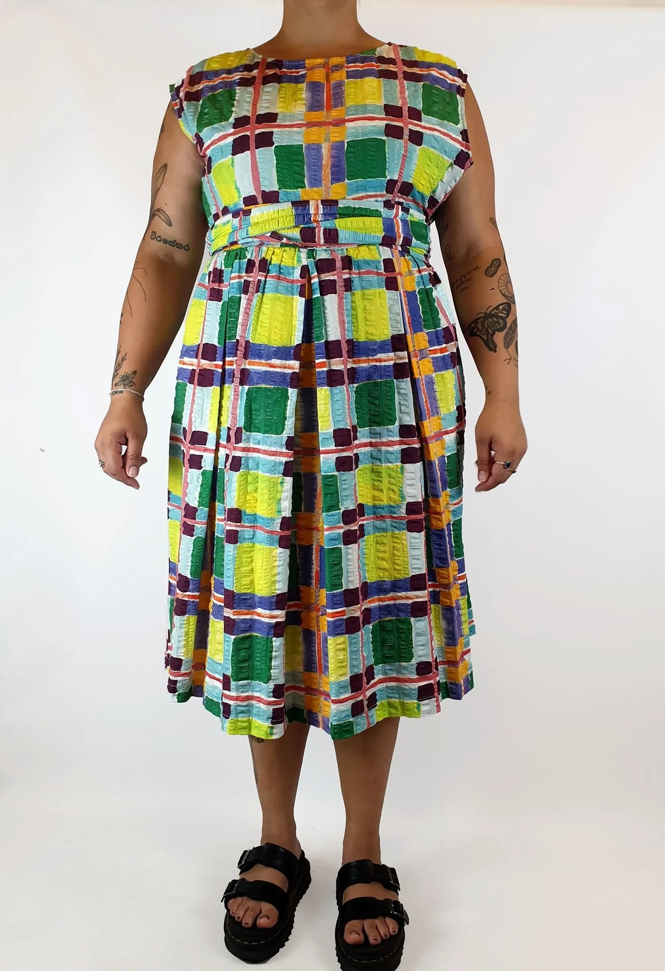 Gorman acid gingham style print wrap dress size 16