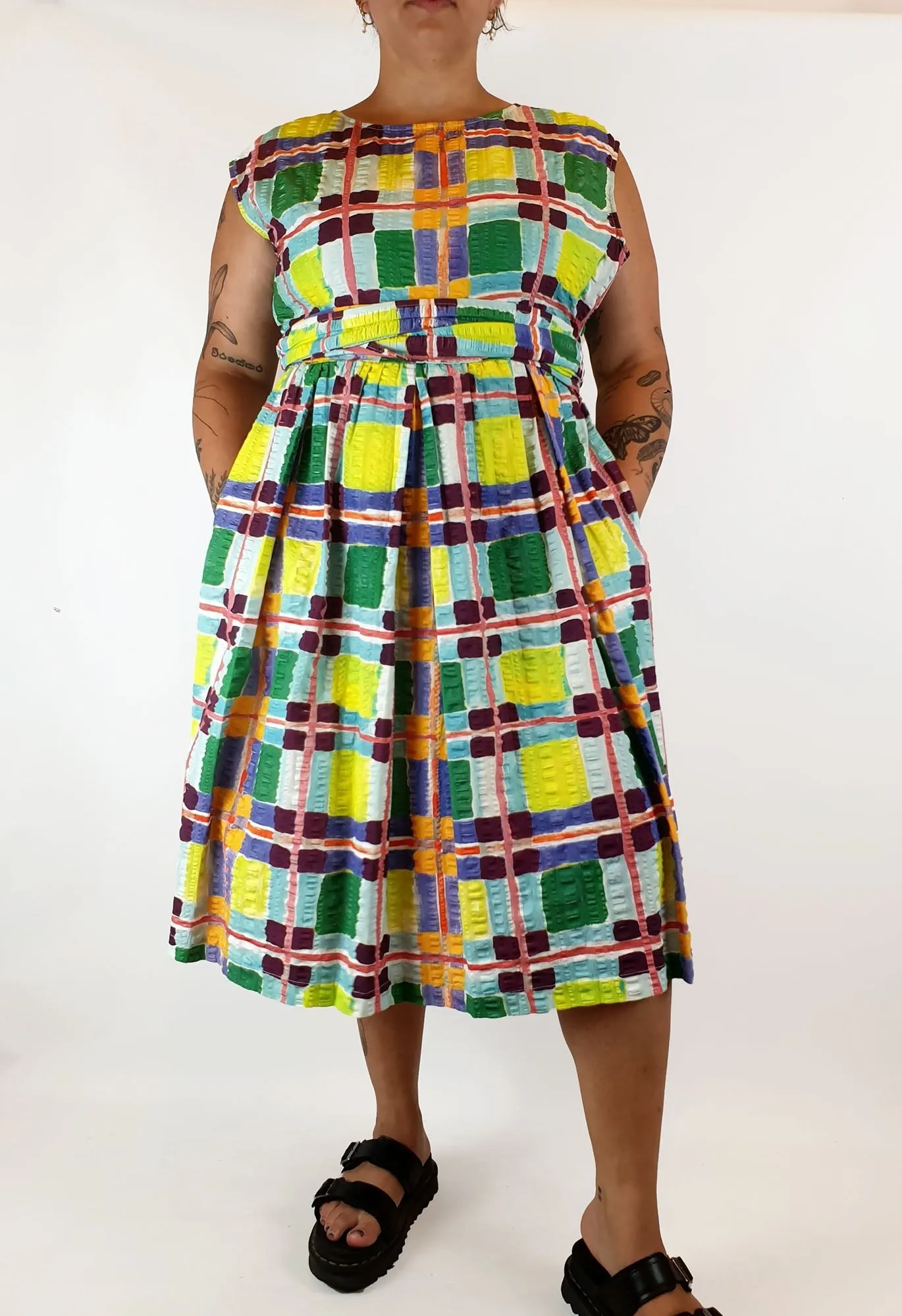Gorman acid gingham style print wrap dress size 16