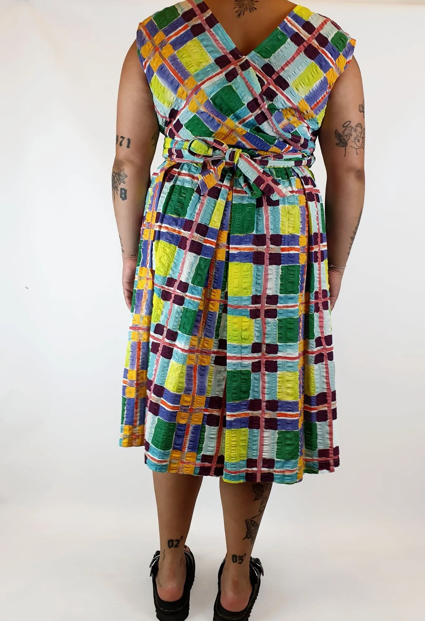 Gorman acid gingham style print wrap dress size 16