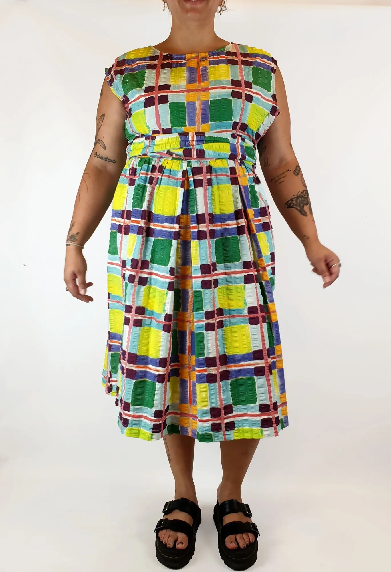 Gorman acid gingham style print wrap dress size 16