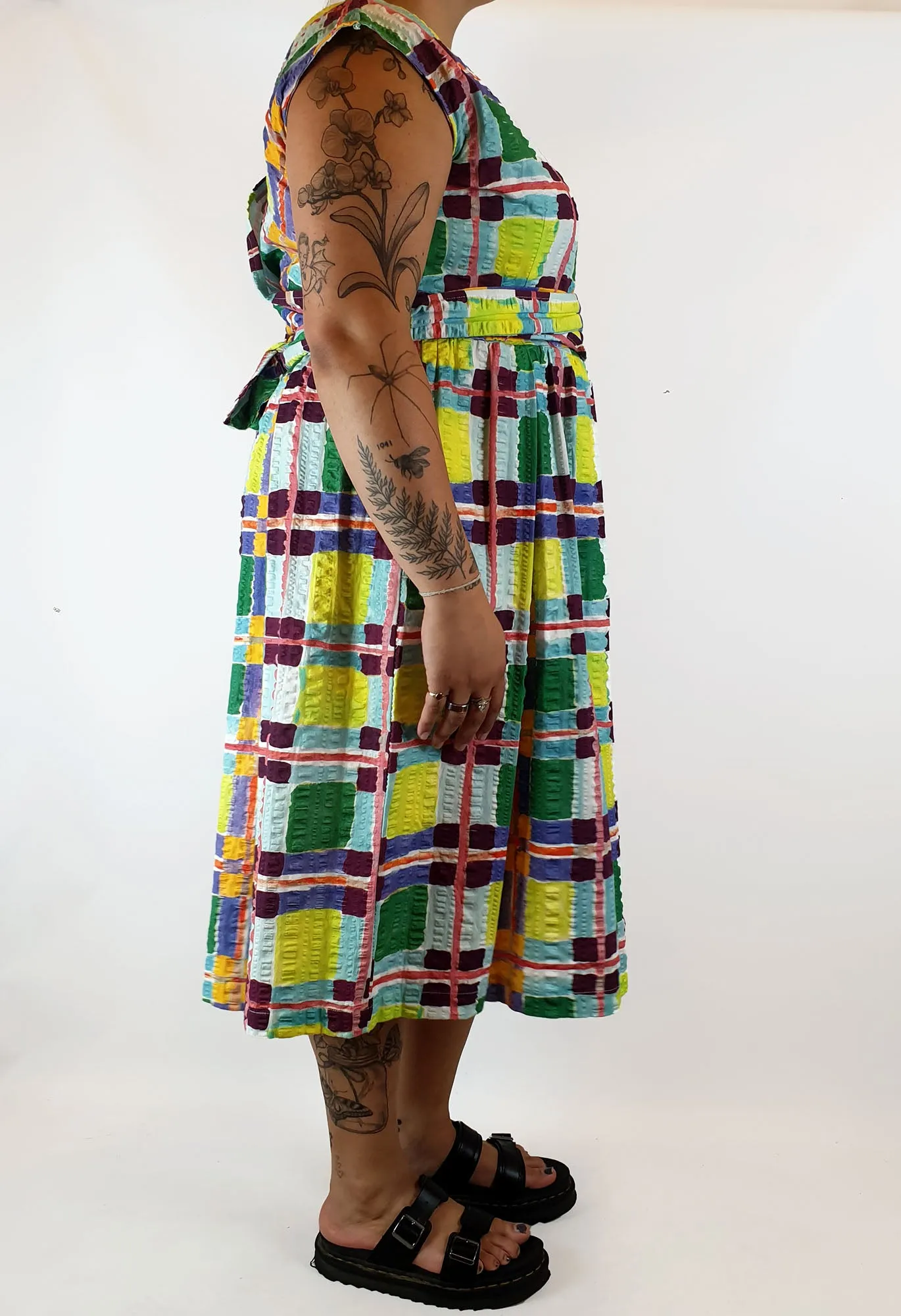 Gorman acid gingham style print wrap dress size 16
