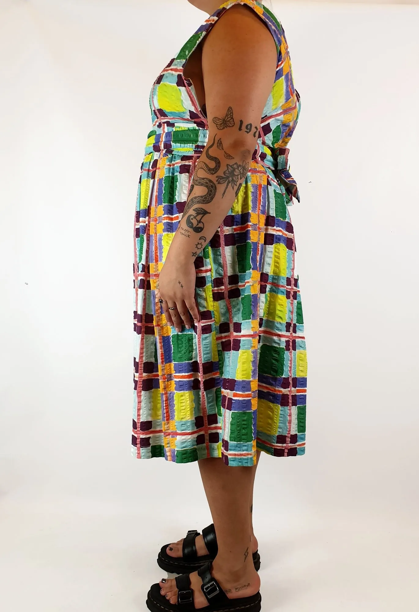 Gorman acid gingham style print wrap dress size 16