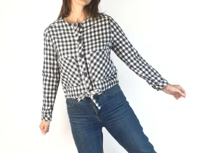 Gorman blue and white check light weight jacket size 6, fits 6 and 8
