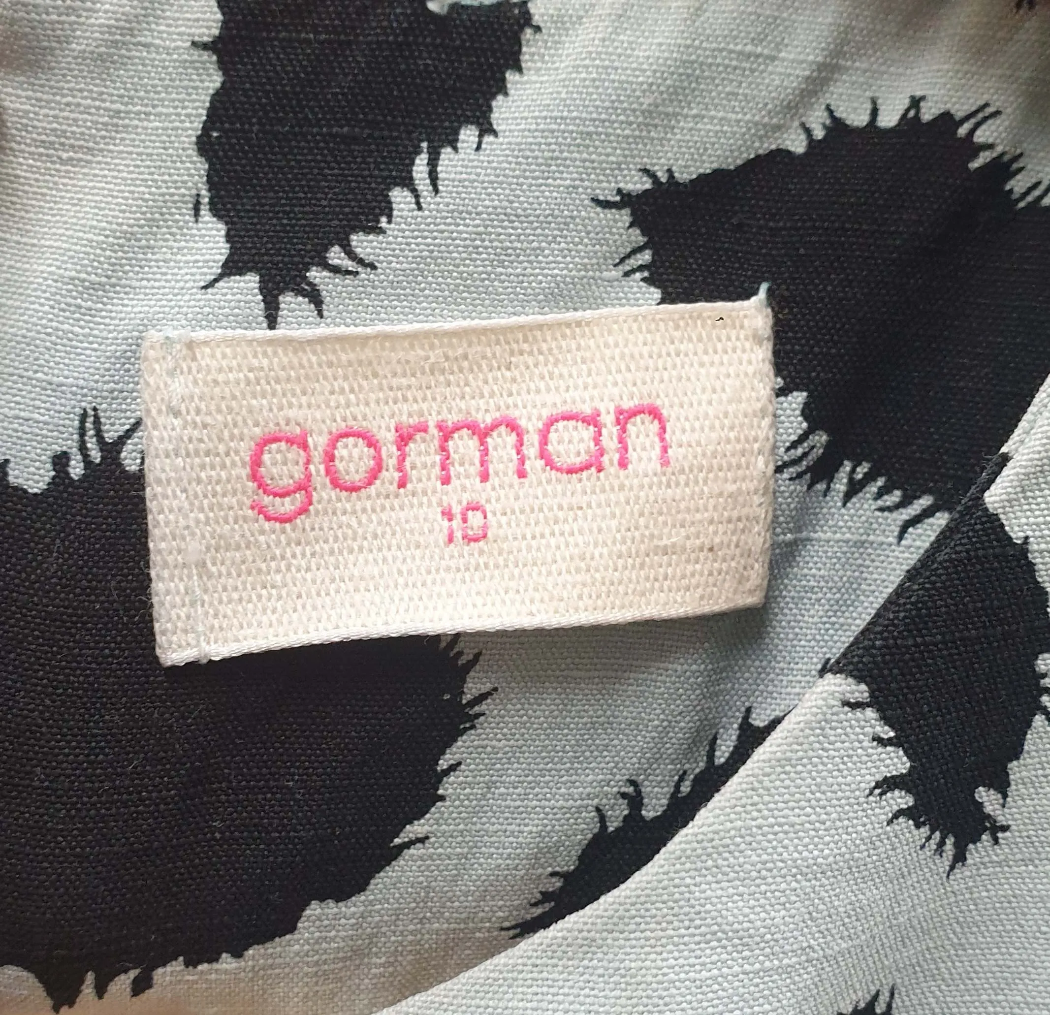 Gorman blue print silk-linen sleeveless dress size 10