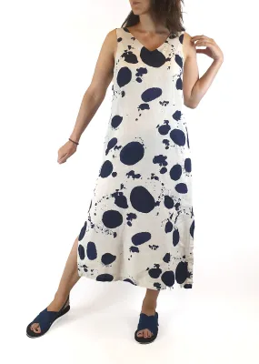 Gorman cream and navy splodge print dress size 8